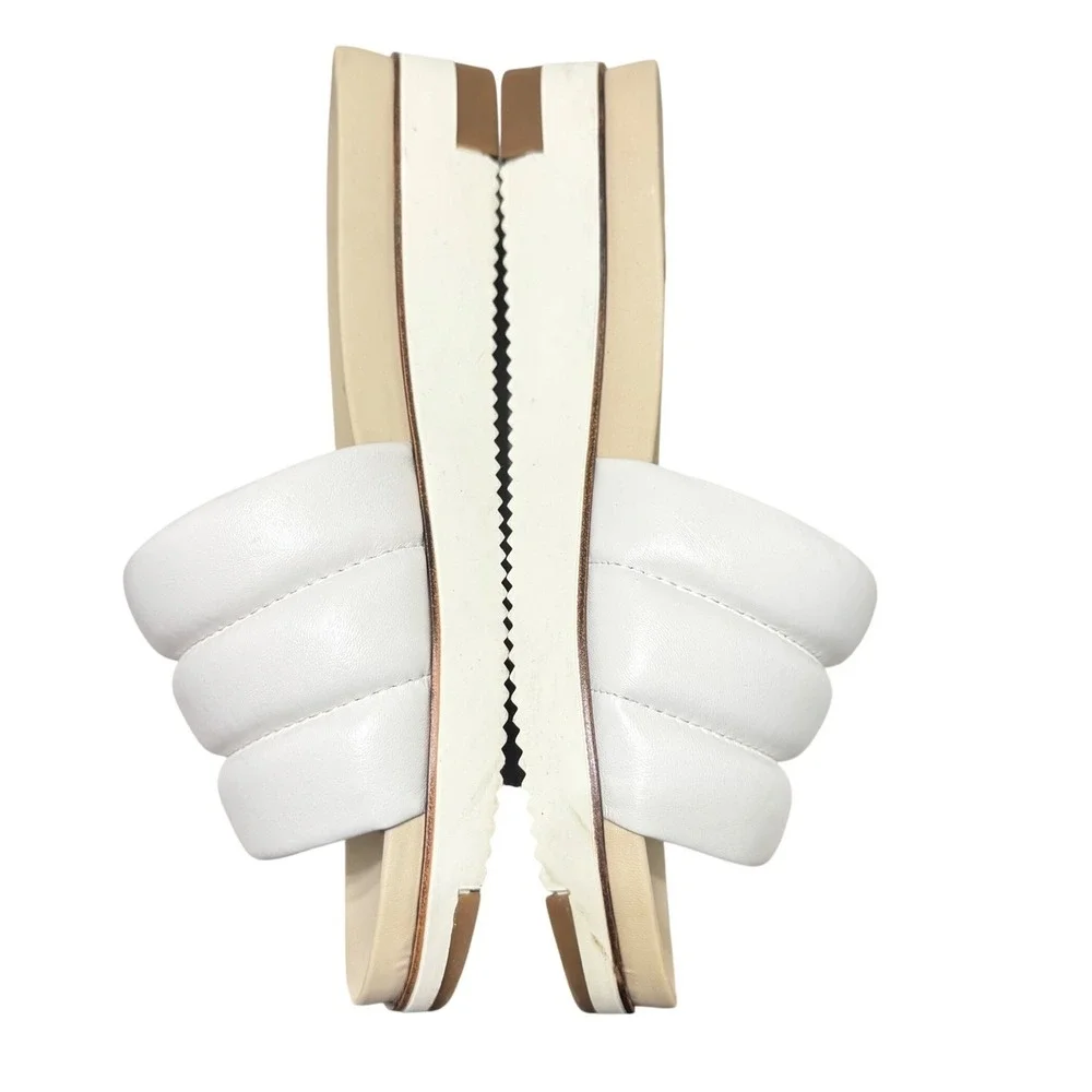 Sam Edelman Annalisa Platform Sandal Women‎ 9 White Quilted Leather Slide